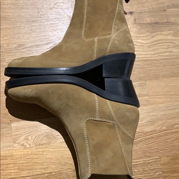 ACNE STUDIOS - Sand Beige Suede Ankle Boots - Picture 12 of 16